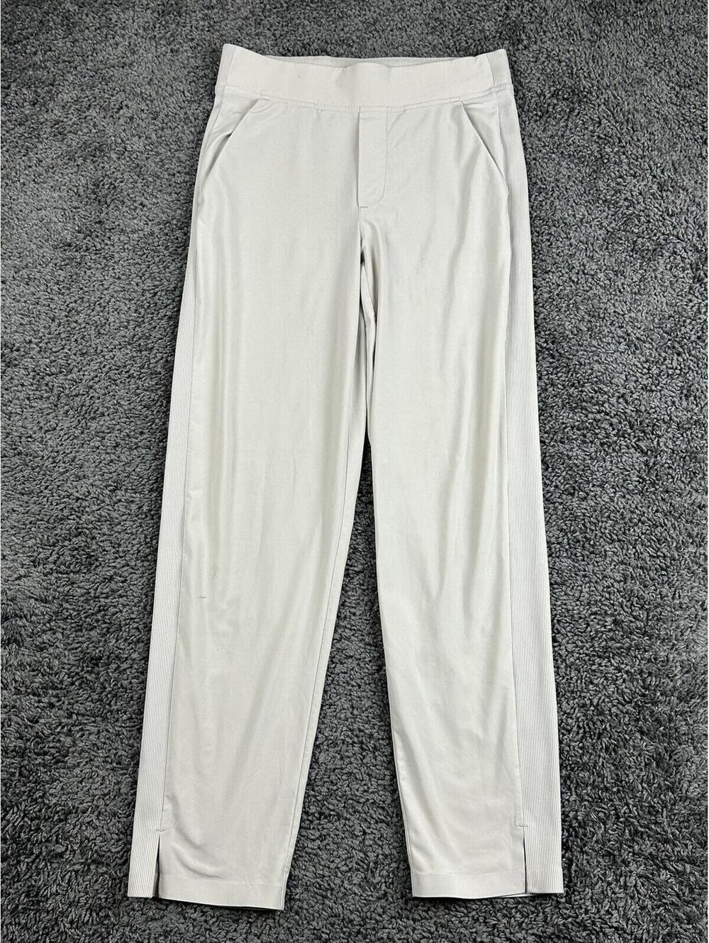 Athleta Brooklyn Mid Rise Ankle Pant Beige Lightweight Stretch Travel Sz 0